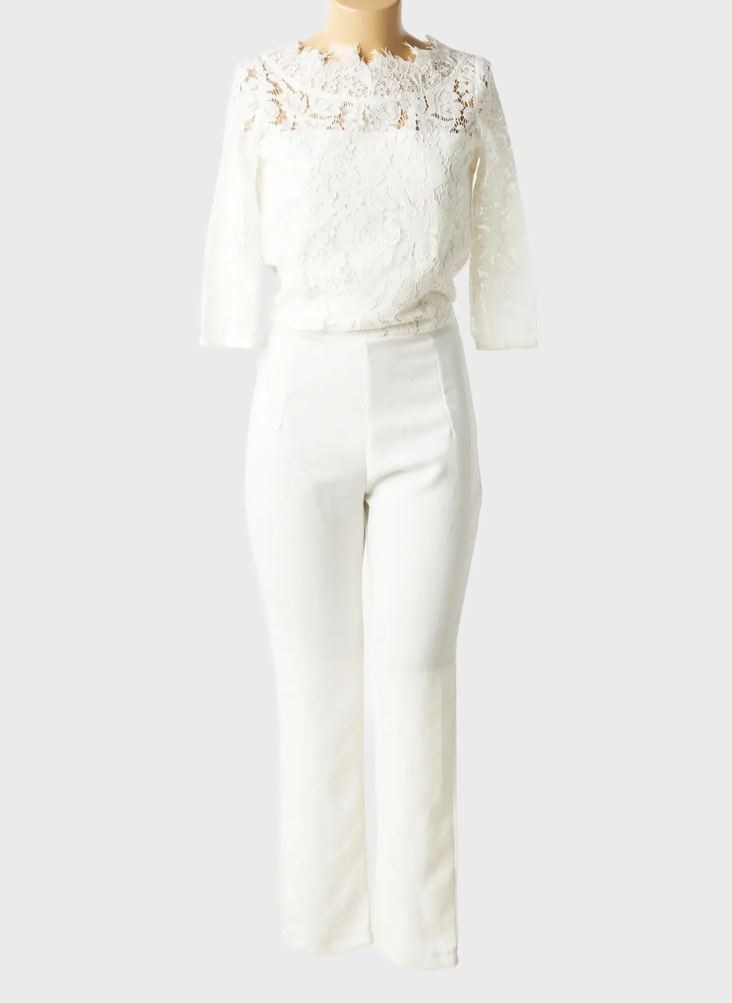 Combi-pantalon Andy & Lucy Blanc Manches 3/4