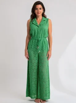 Combi-pantalon Caroline Biss Vert Sans Manche