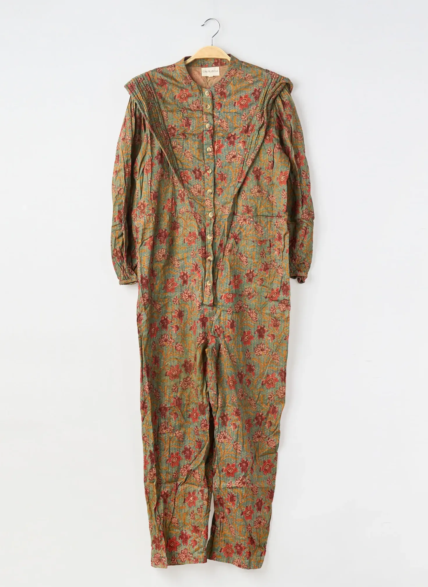 Combi-pantalon Cherubina Vert Manches Longues
