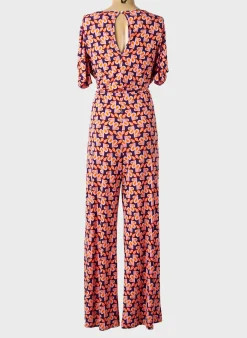 Combi-pantalon Gevana Violet Manches Courtes