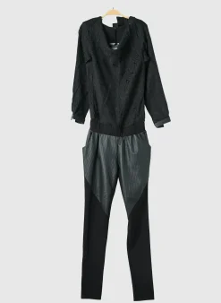 Combi-pantalon Nü Noir Manches Longues