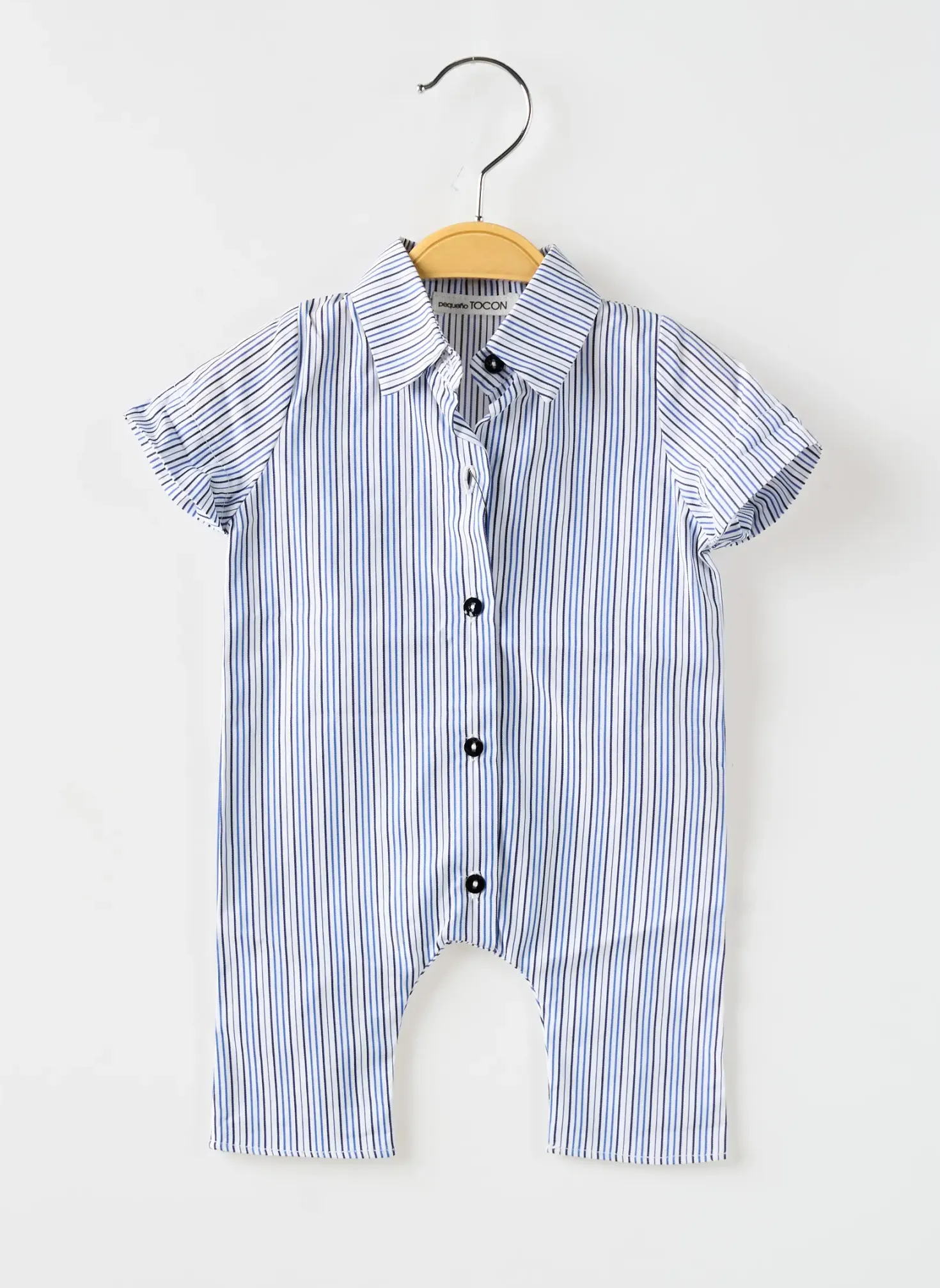 Combi-pantalon Pequeno Tocon Bleu Manches Courtes