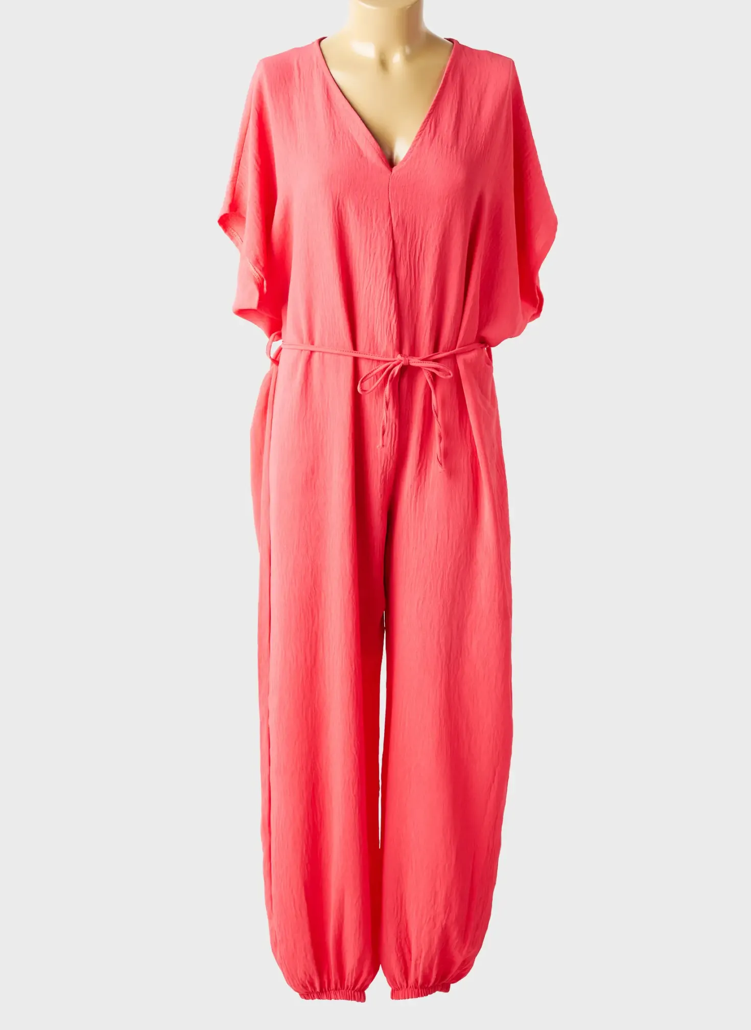 Combi-pantalon Quatre Vingt Jours Rouge Manches Courtes