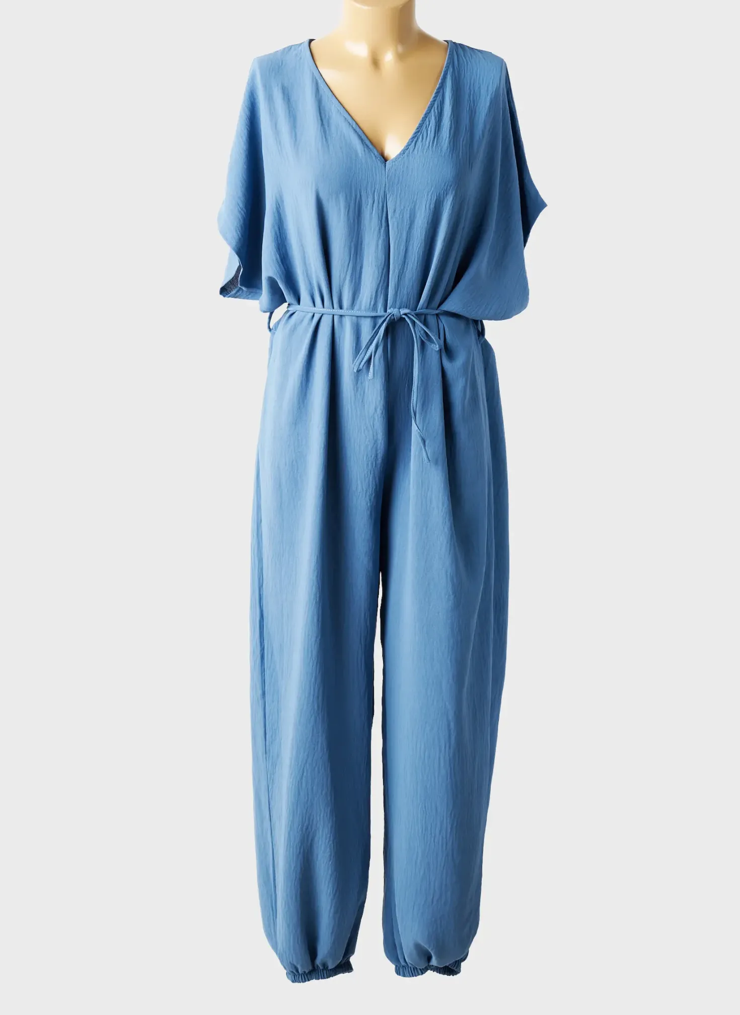Combi-pantalon Quatre Vingt Jours Bleu Manches Courtes