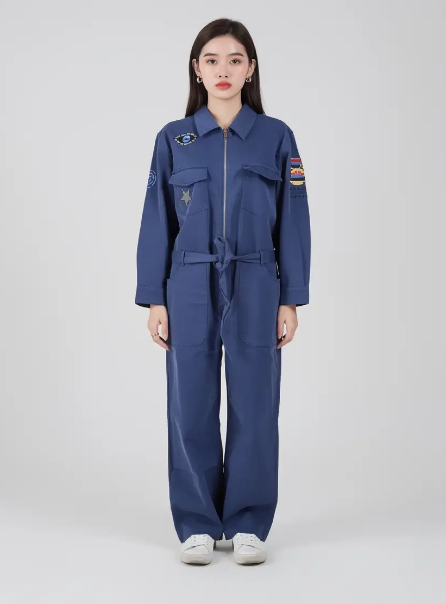 Combi-pantalon Rose Garden Bleu Manches Longues