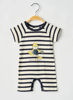 Combishort Elle Est Ou La Mer Bleu Manches Courtes
