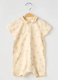 Combishort Petit Bateau Beige Manches Courtes