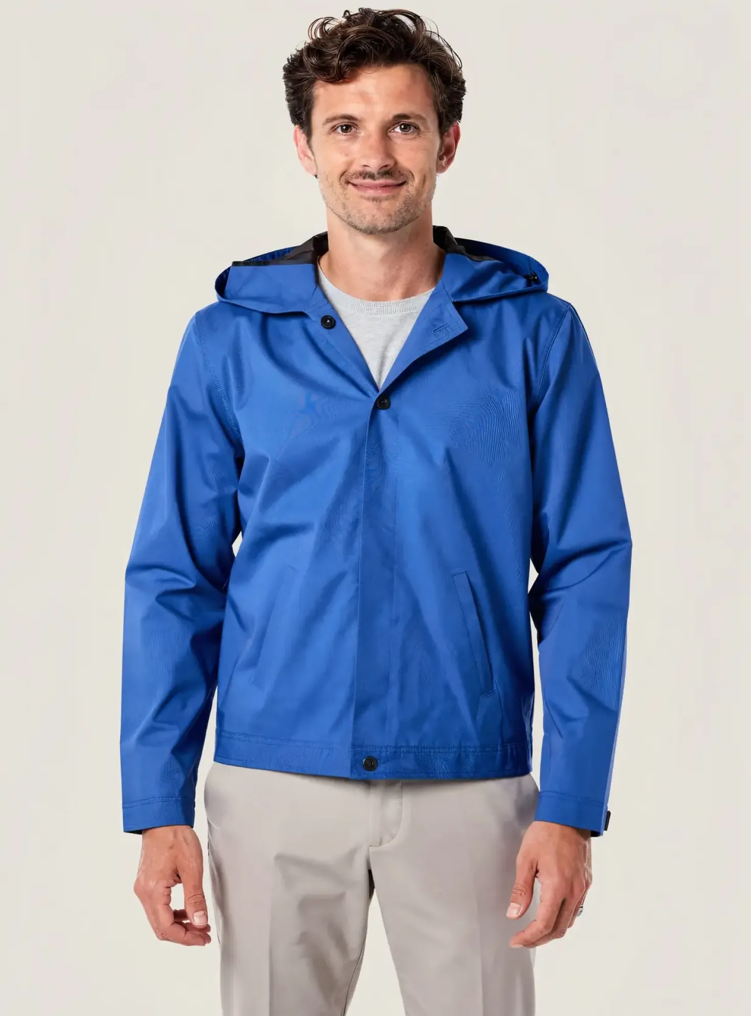 Coupe-vent Pierre Talamon Bleu A Capuche