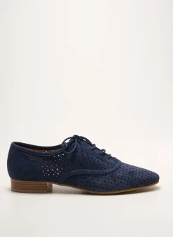 Derbies Emilie Karston Bleu Talon Plat Jusqu'à 3cm