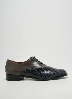 Derbies Emilie Karston Gris Talon Plat Jusqu'à 3cm