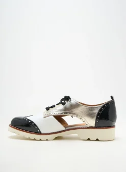 Derbies Fugitive By Francesco Rossi Blanc Talon Plat Jusqu'à 3cm