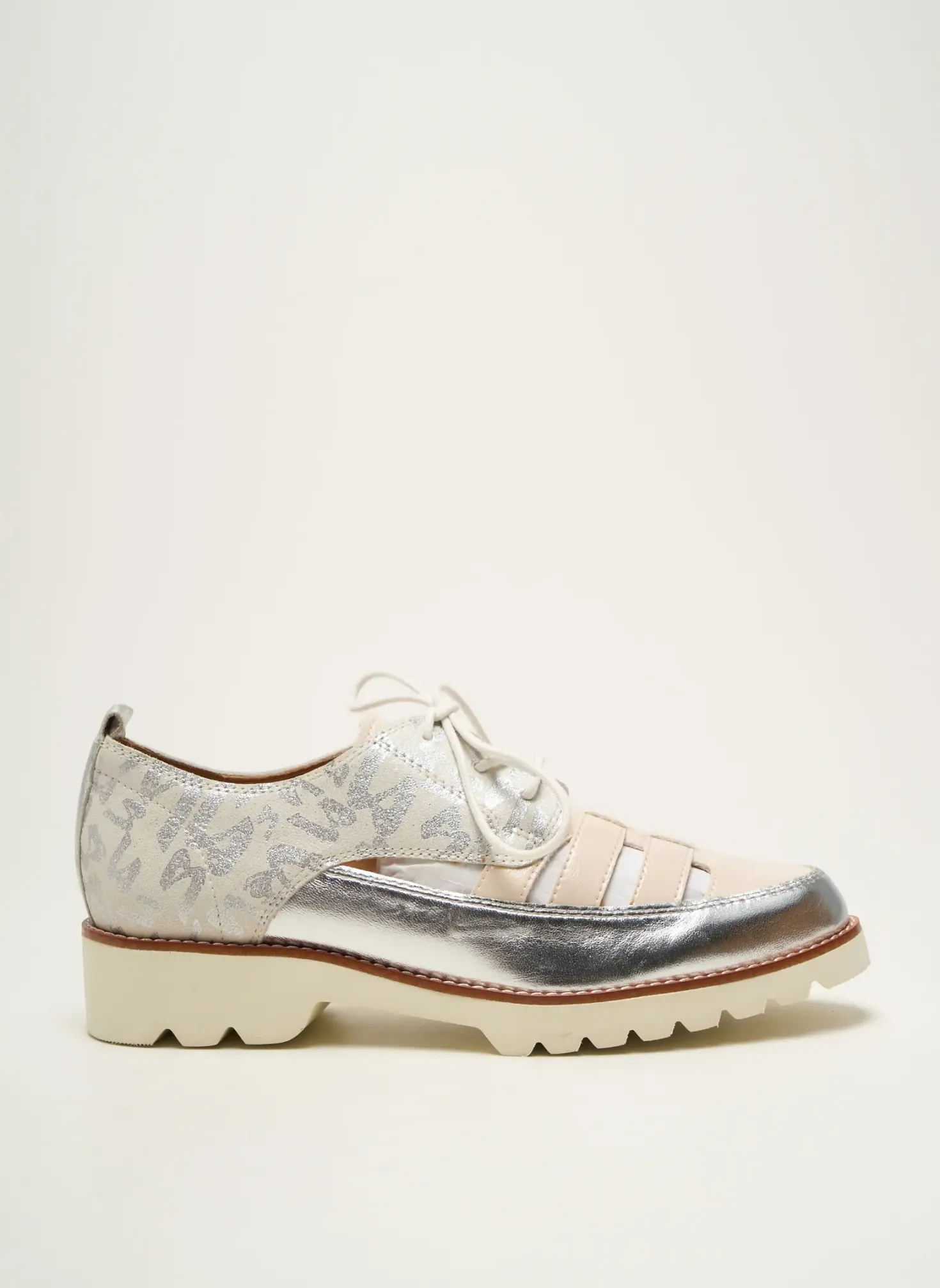 Derbies Fugitive By Francesco Rossi Argent Talon Plat Jusqu'à 3cm