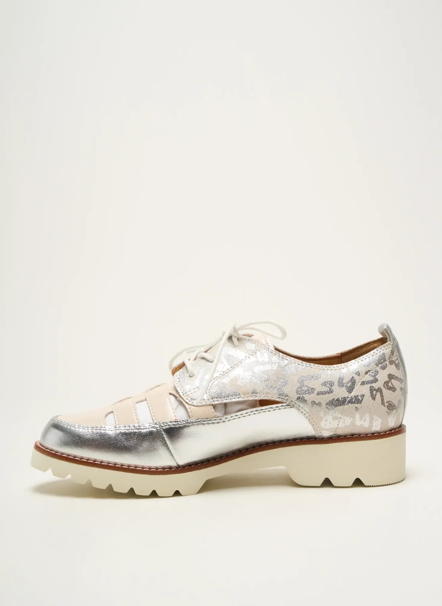 Derbies Fugitive By Francesco Rossi Argent Talon Plat Jusqu'à 3cm