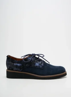 Derbies Fugitive By Francesco Rossi Bleu Talon Plat Jusqu'à 3cm