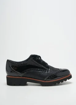 Derbies Fugitive By Francesco Rossi Noir Talon Plat Jusqu'à 3cm