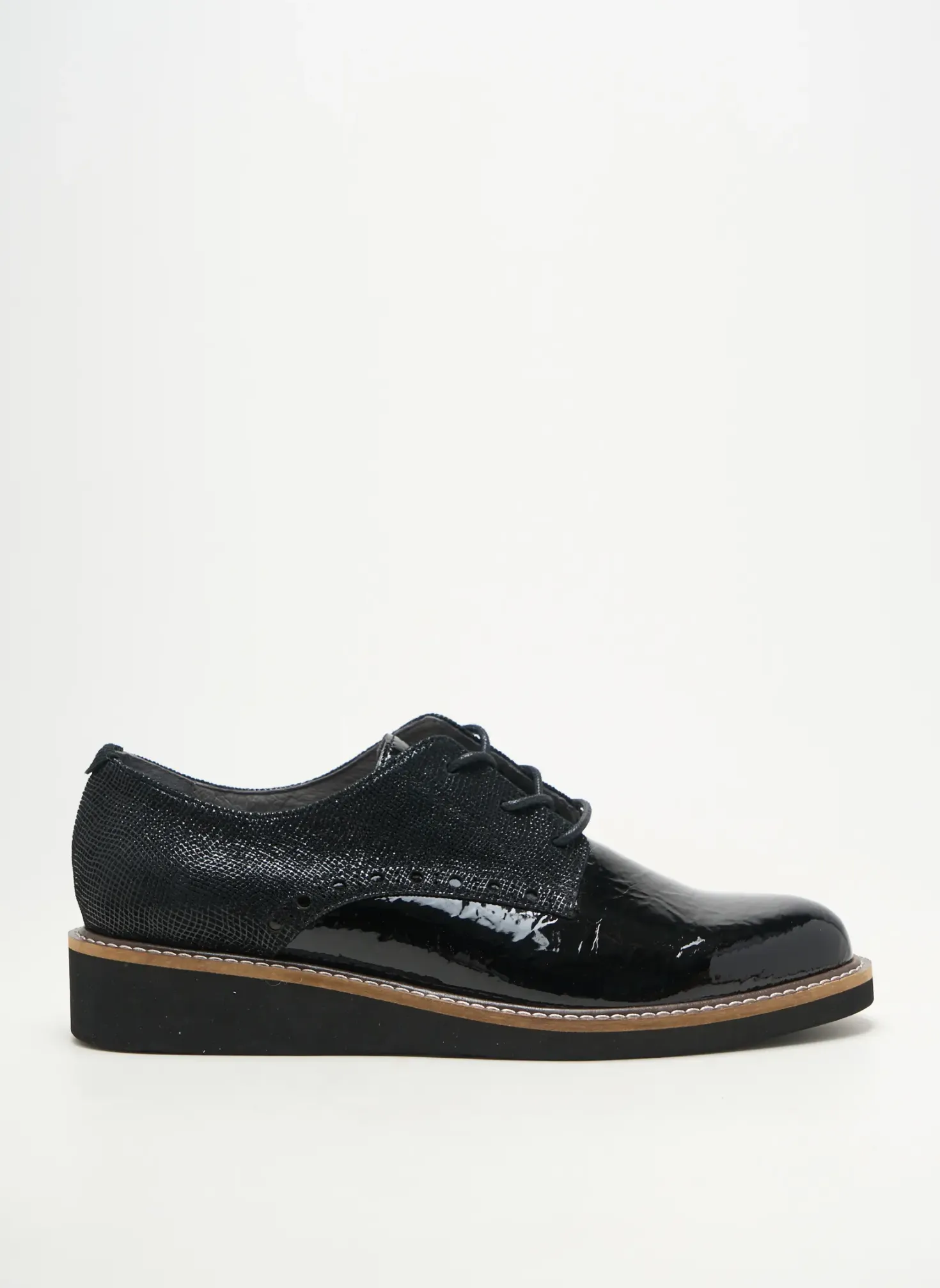 Derbies Fugitive By Francesco Rossi Noir Talon Plat Jusqu'à 3cm