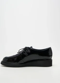 Derbies Fugitive Noir Talon Plat Jusqu'à 3cm