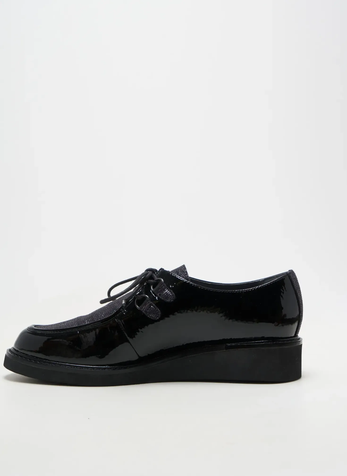 Derbies Fugitive Noir Talon Plat Jusqu'à 3cm