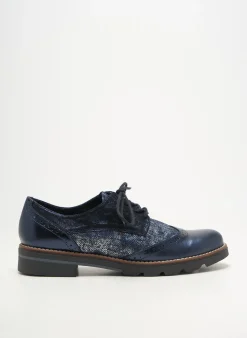 Derbies Geo-reino Bleu Talon Plat Jusqu'à 3cm