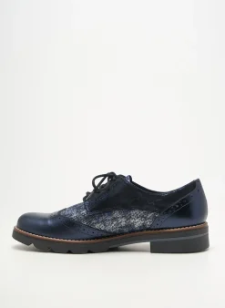 Derbies Geo-reino Bleu Talon Plat Jusqu'à 3cm