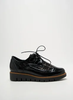Derbies Geo-reino Noir Talon Plat Jusqu'à 3cm
