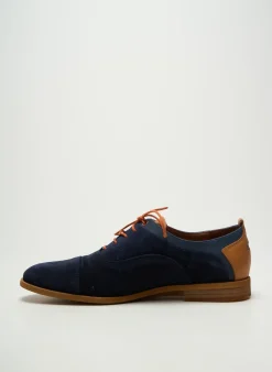 Derbies Le Formier Bleu Talon Bas