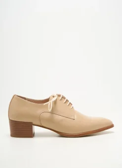 Derbies Pertini Beige Talon De 4 À 6cm