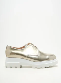 Derbies Pertini Or Talon Plat Jusqu'à 3cm