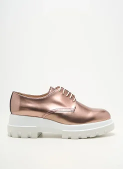 Derbies Pertini Rose Talon Plat Jusqu'à 3cm