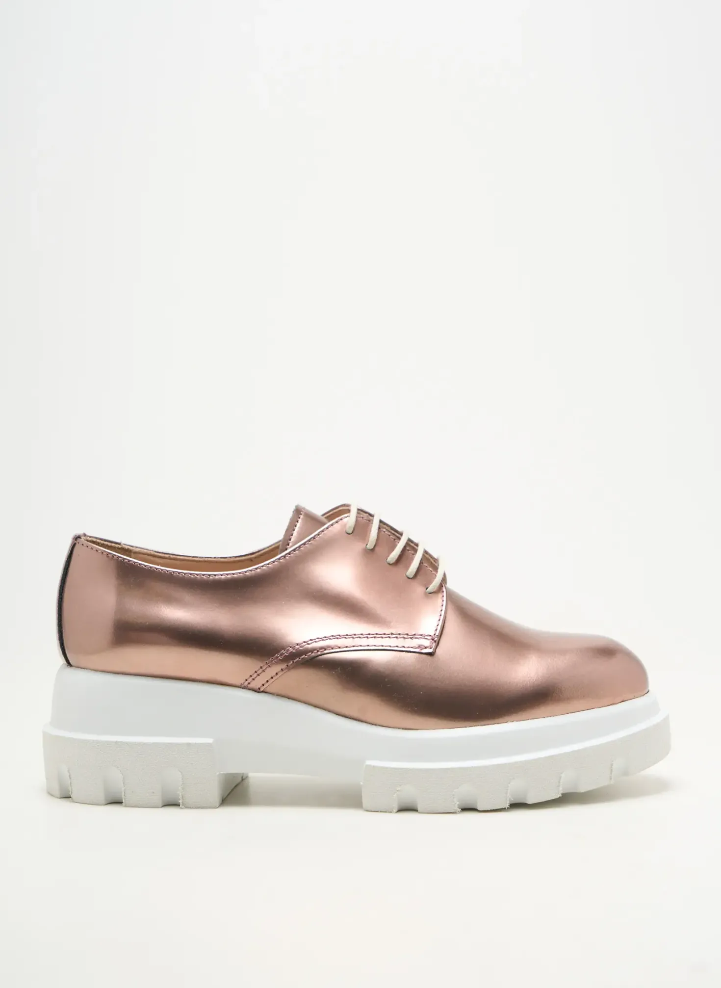 Derbies Pertini Rose Talon Plat Jusqu'à 3cm