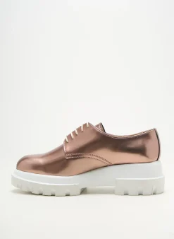 Derbies Pertini Rose Talon Plat Jusqu'à 3cm