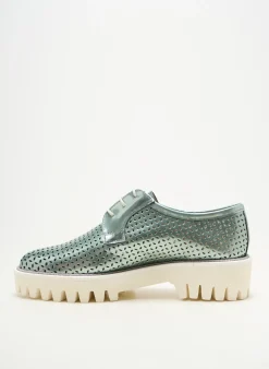 Derbies Pertini Vert Talon Plat Jusqu'à 3cm