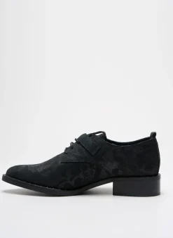Derbies Philippe Morvan Noir Talon Plat Jusqu'à 3cm