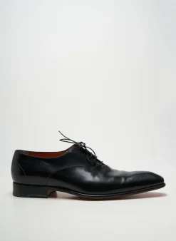 Derbies Santoni Noir Talon Bas