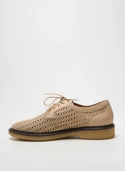 Derbies Schmoove Beige Talon Plat Jusqu'à 3cm