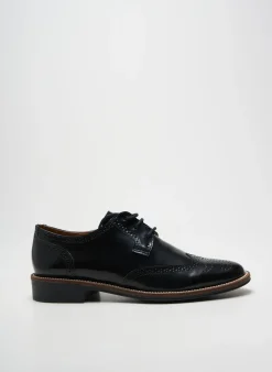 Derbies Schmoove Noir Talon Plat Jusqu'à 3cm