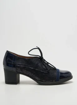 Derbies Sweet Bleu Talon De 4 À 6cm