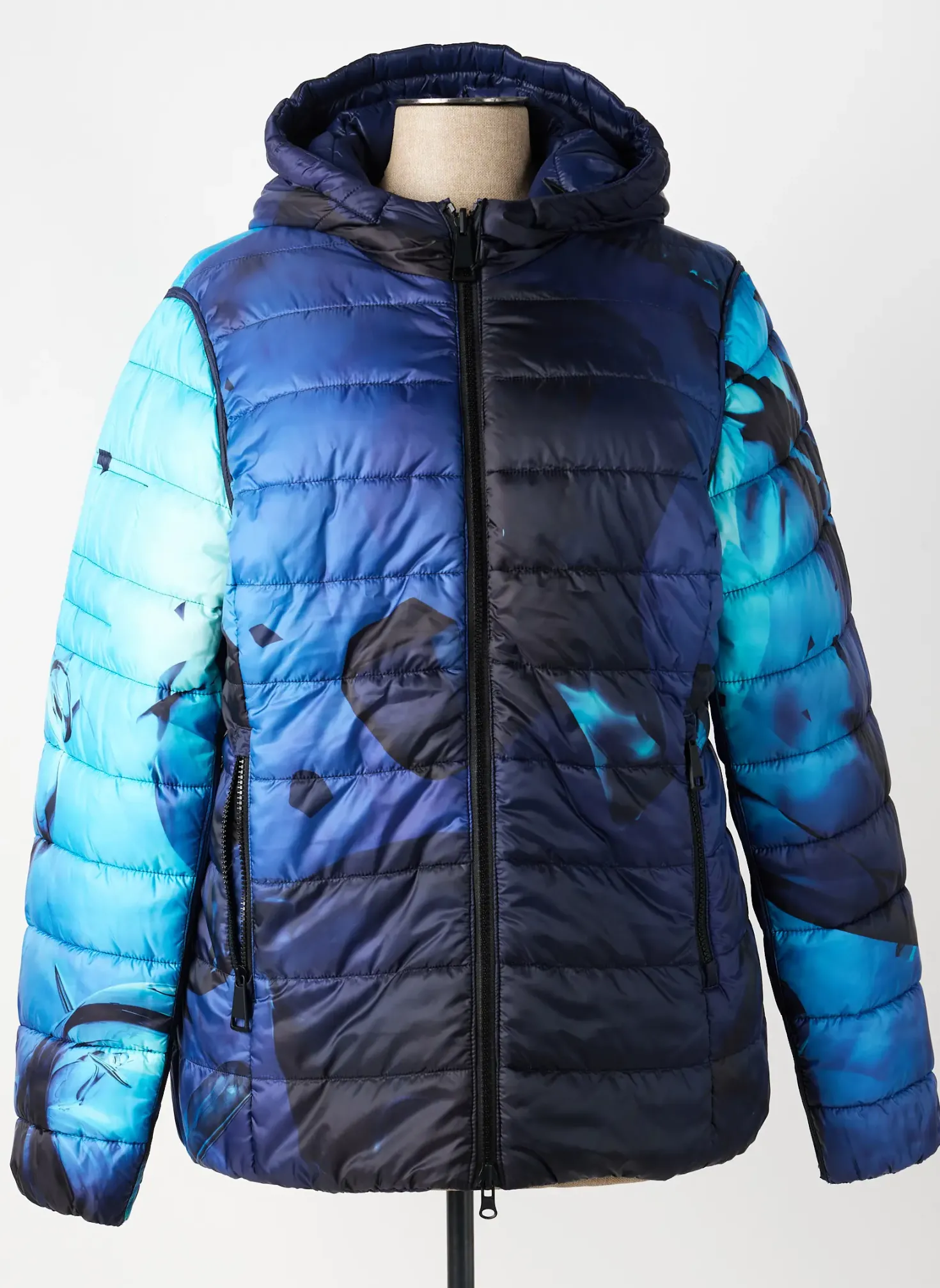 Doudoune Betty Barclay Bleu A Capuche