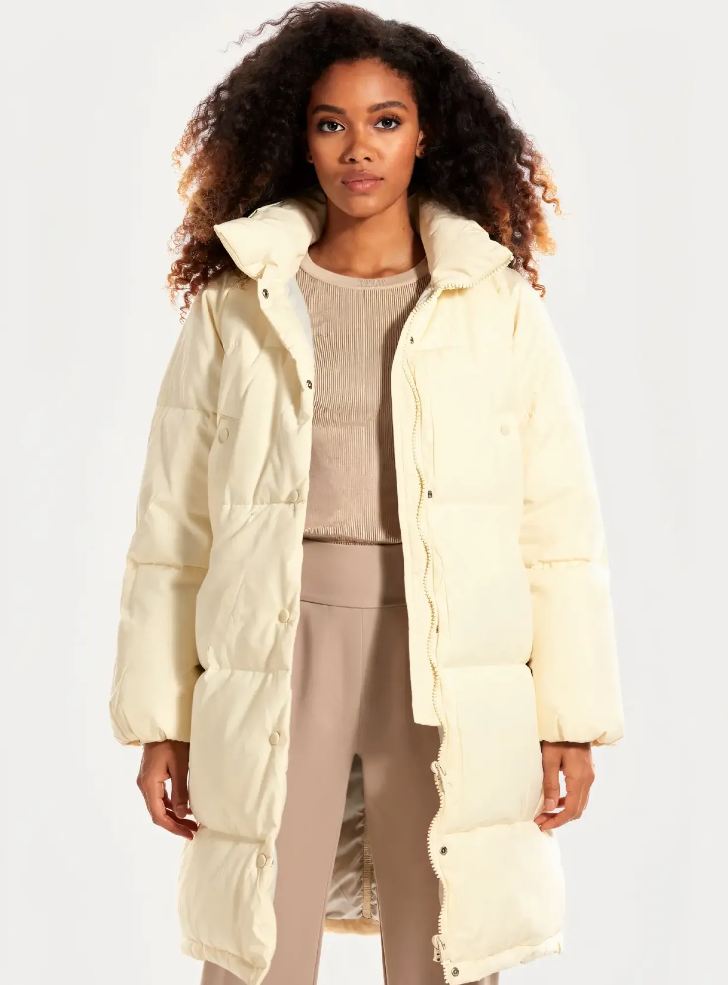 Doudoune Compañia Fantastica Beige Sans Capuche