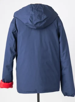 Doudoune Flotte Bleu A Capuche