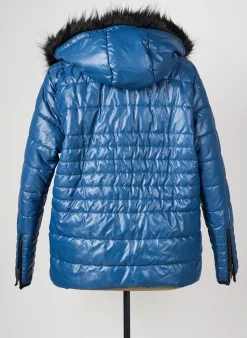 Doudoune France Rivoire Bleu A Capuche