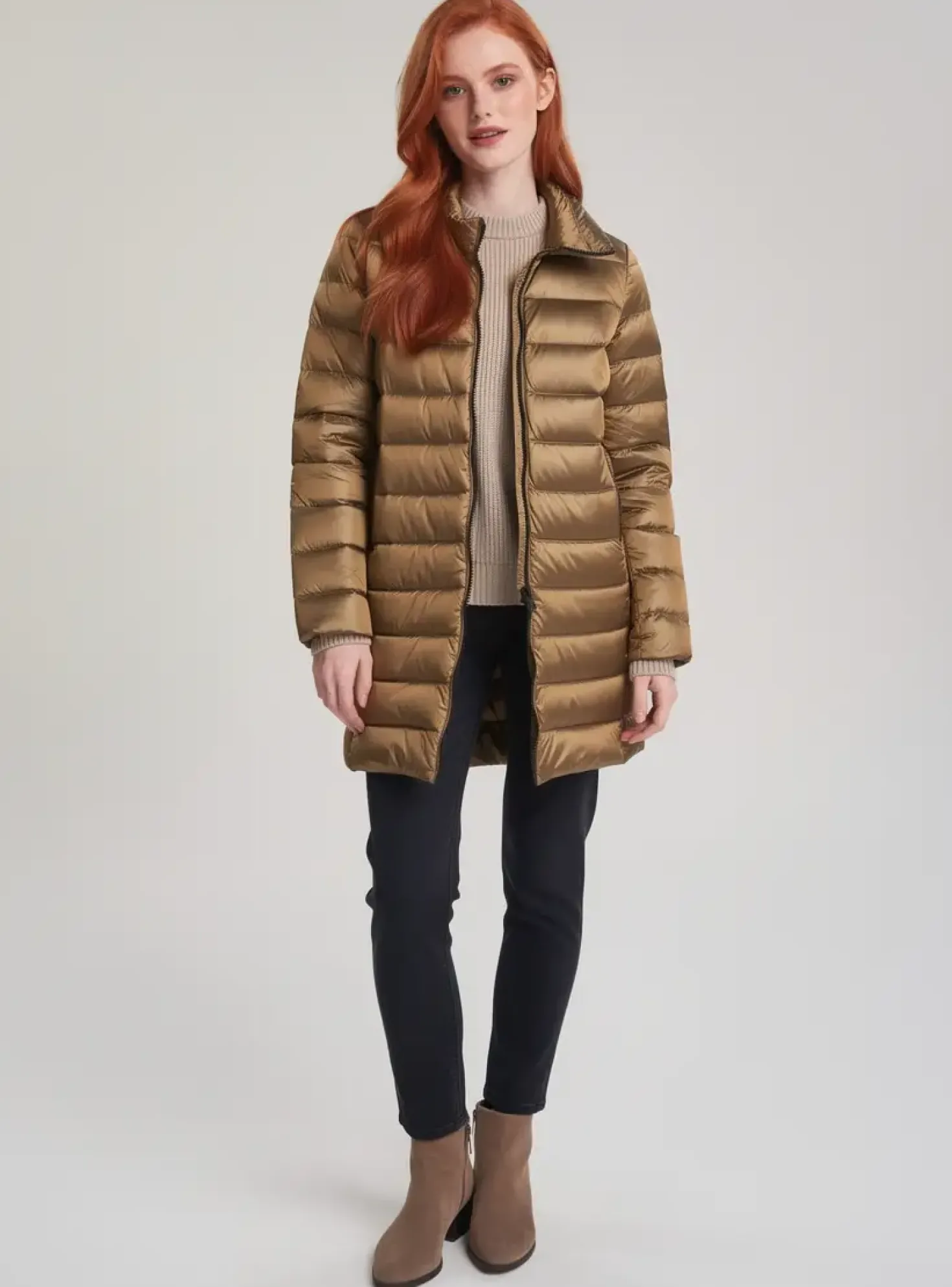 Doudoune Freda Marron Sans Capuche
