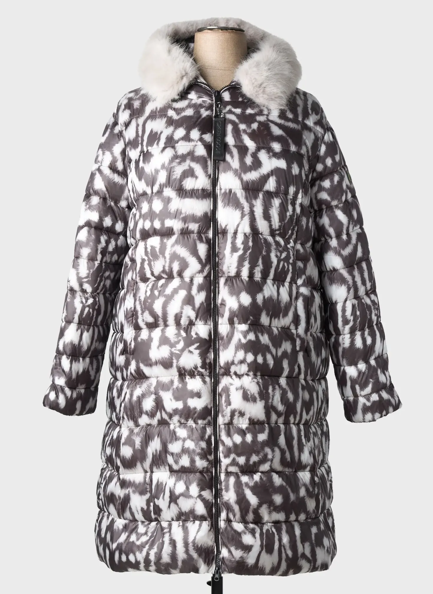 Doudoune Green Goose Gris A Capuche