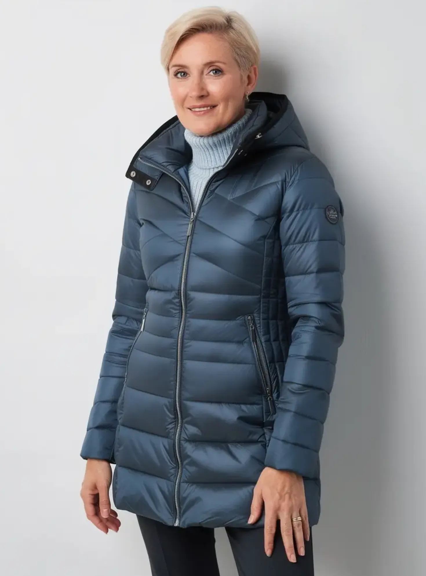 Doudoune Julie Guerlande Bleu A Capuche