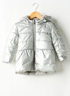 Doudoune 3 Pommes Argent A Capuche