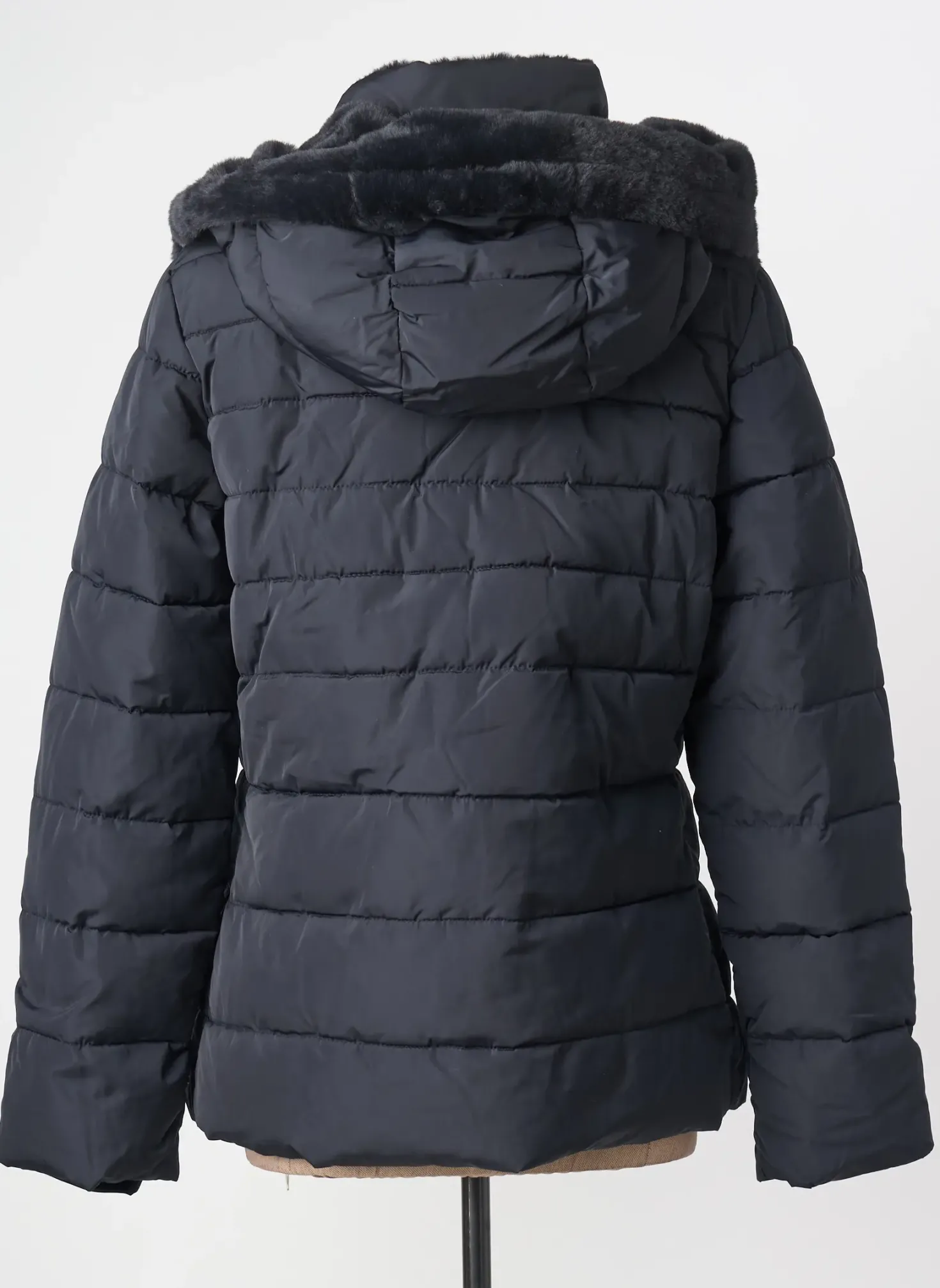 Doudoune Rino & Pelle Noir A Capuche