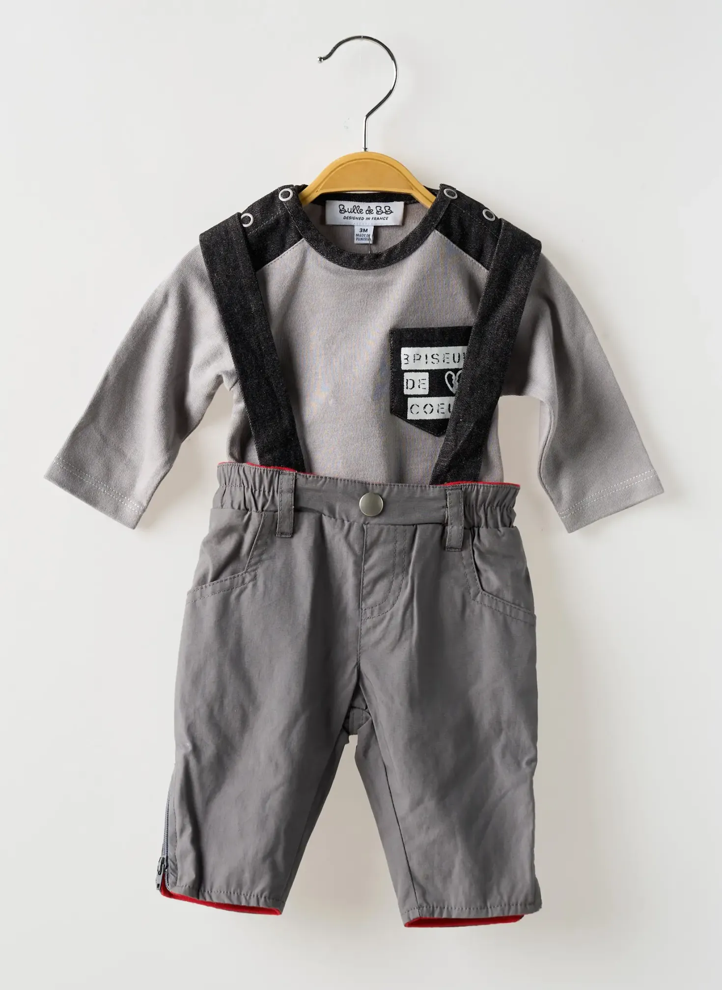 Ensemble Pantalon Bulle De Bb Gris