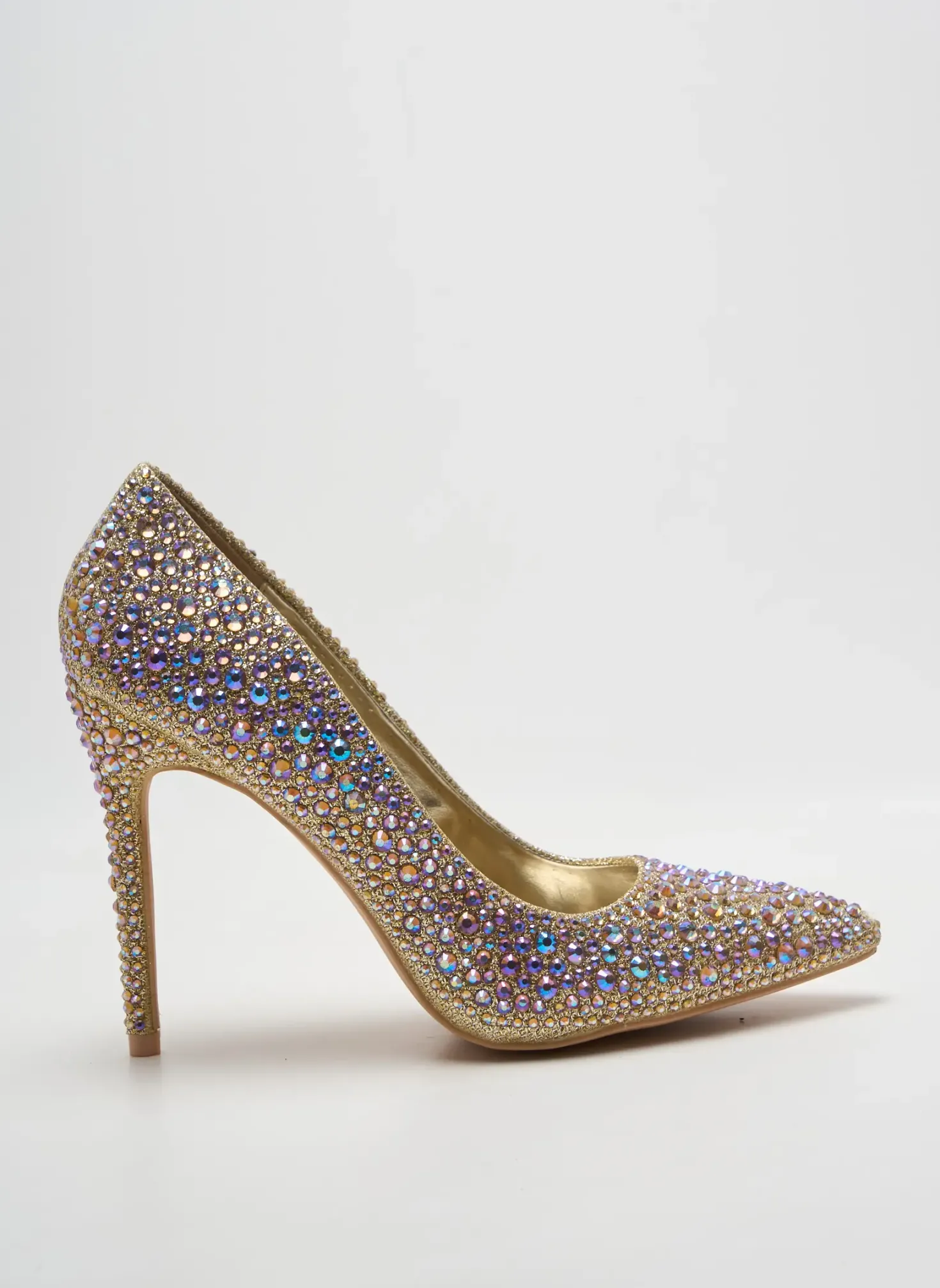 Escarpins Moow Or Talon Haut De 10cm Et Plus