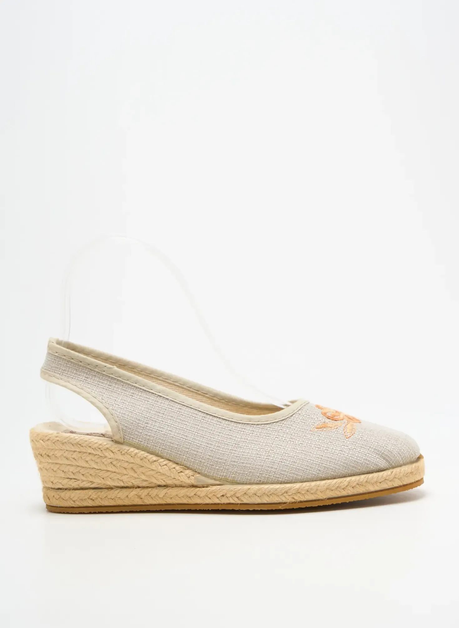 Espadrilles Bayona Beige Talon De 4 À 6cm