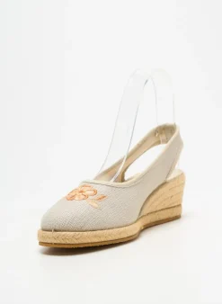 Espadrilles Bayona Beige Talon De 4 À 6cm